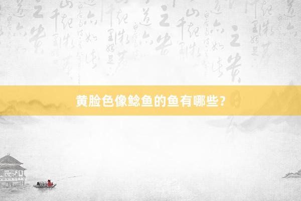 黄脸色像鲶鱼的鱼有哪些？