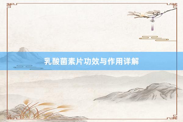 乳酸菌素片功效与作用详解